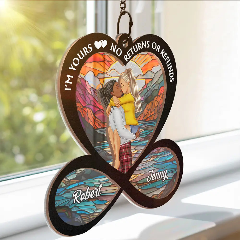 Kissing Couple You & Me We Got This - Personalized Window Hanging Suncatcher Ornament