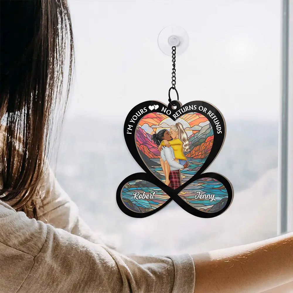 Kissing Couple You & Me We Got This - Personalized Window Hanging Suncatcher Ornament