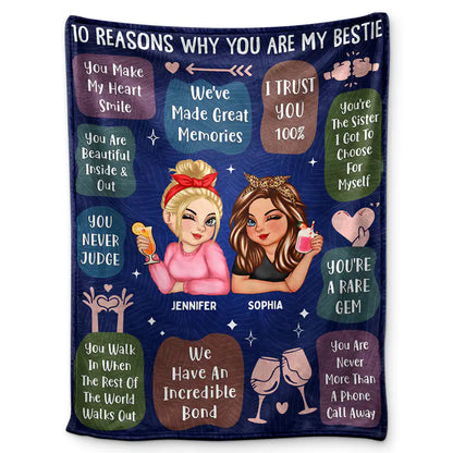 10 Reasons Why You Are My Bestie - Personalized Blanket