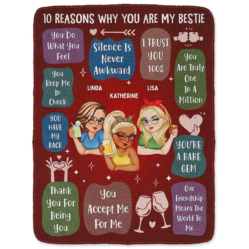 10 Reasons Why You Are My Bestie - Personalized Blanket