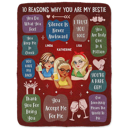 10 Reasons Why You Are My Bestie - Personalized Blanket