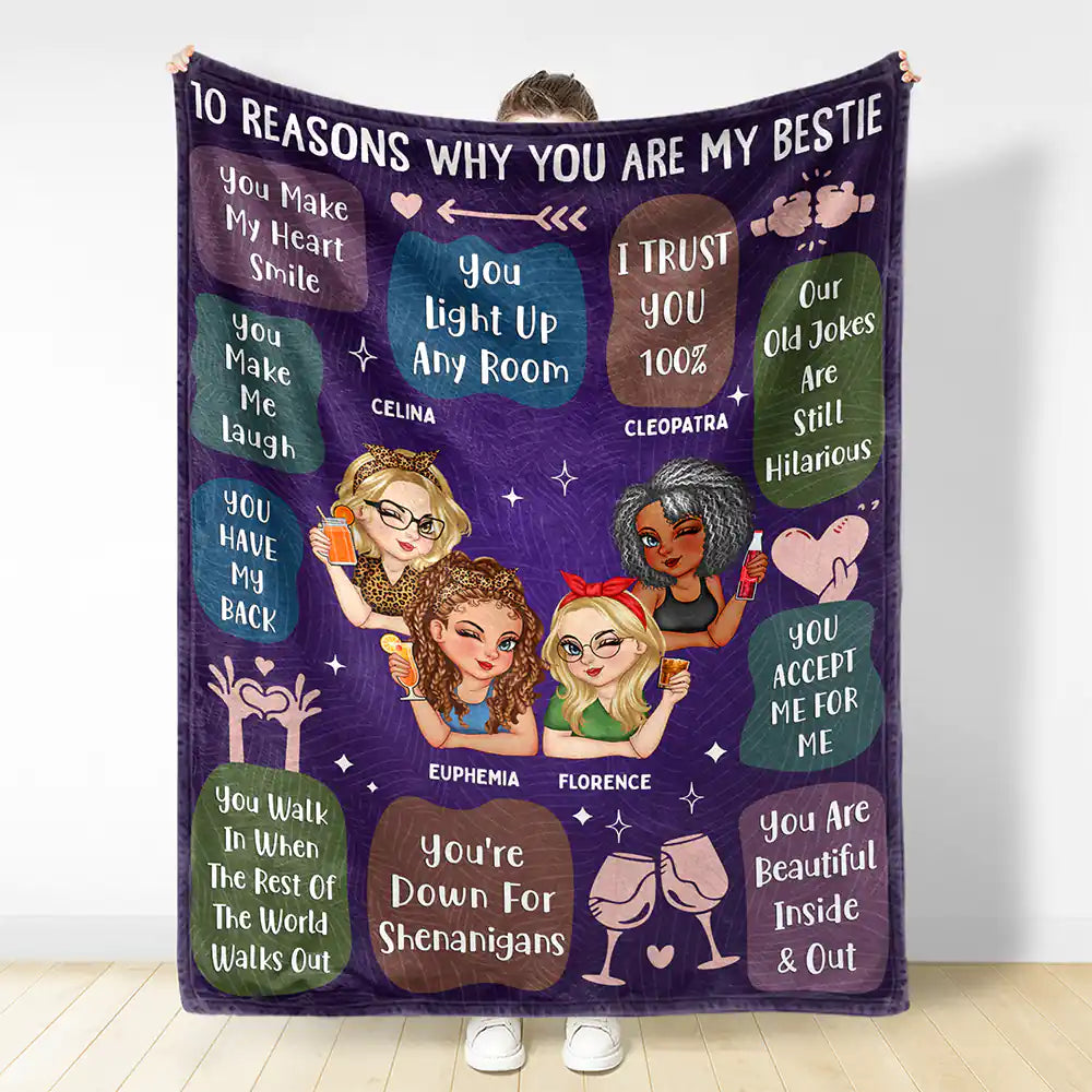 10 Reasons Why You Are My Bestie - Personalized Blanket