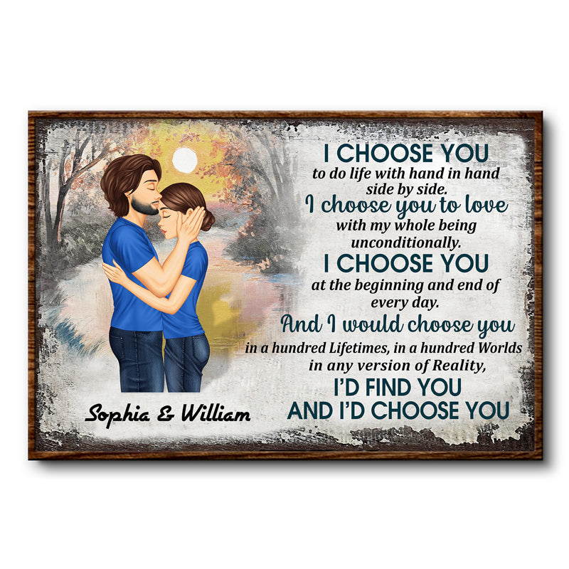 Personalized Custom Family Couple I Choose You Poster / Canvas - Custom Gift For Couples