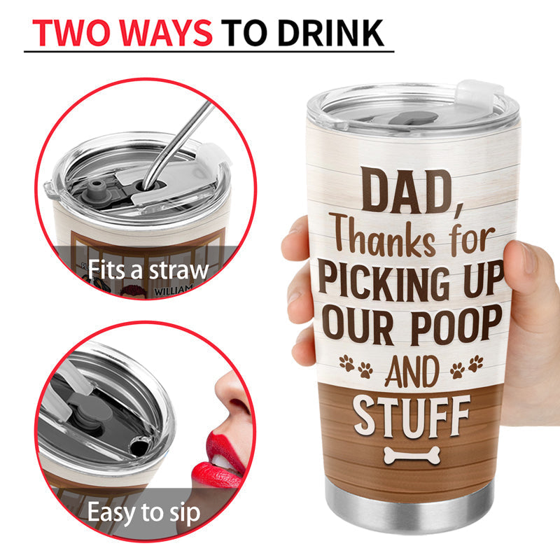 Grateful Thanks to Our Amazing Dog Dad - Personalized Custom Tumbler