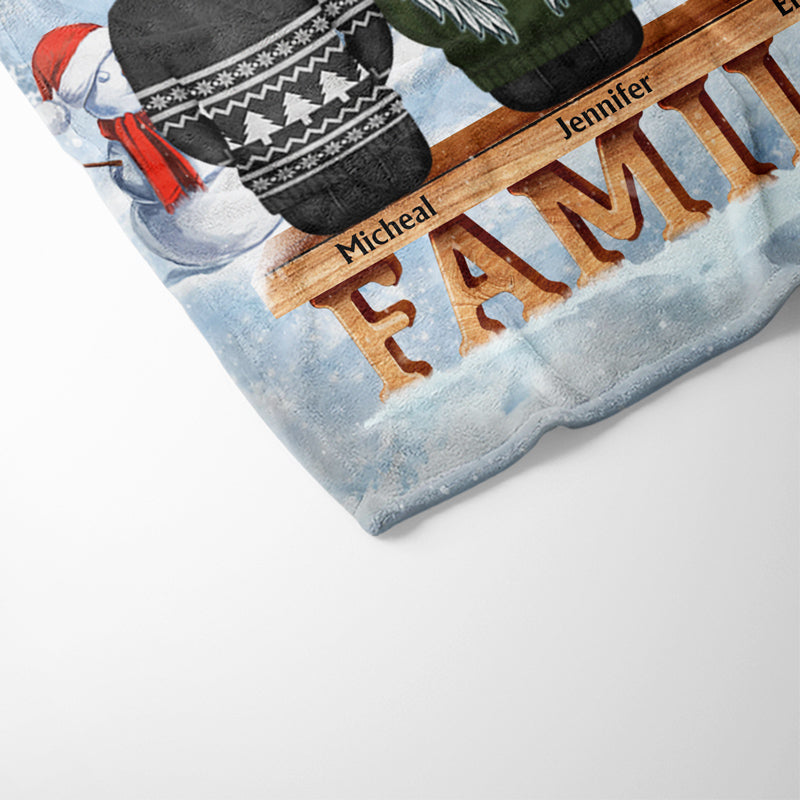 Family Where Life Begins And Love Never Ends - Personalized Custom Christmas Keepsake Blanket
