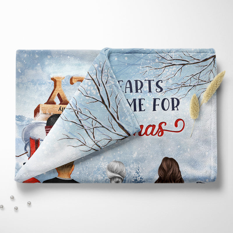 Family Where Life Begins And Love Never Ends - Personalized Custom Christmas Keepsake Blanket