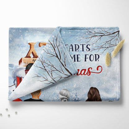 Family Where Life Begins And Love Never Ends - Personalized Custom Christmas Keepsake Blanket