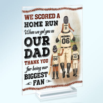Personalized I Scored A Home Run Acrylic Plaque - Birthday Gift for Baseball Fan Dad
