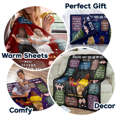 Reasons Why You Are My Bestie -  Personalized Blanket - Holiday, Birthday, Loving Gift For Friends, Colleagues