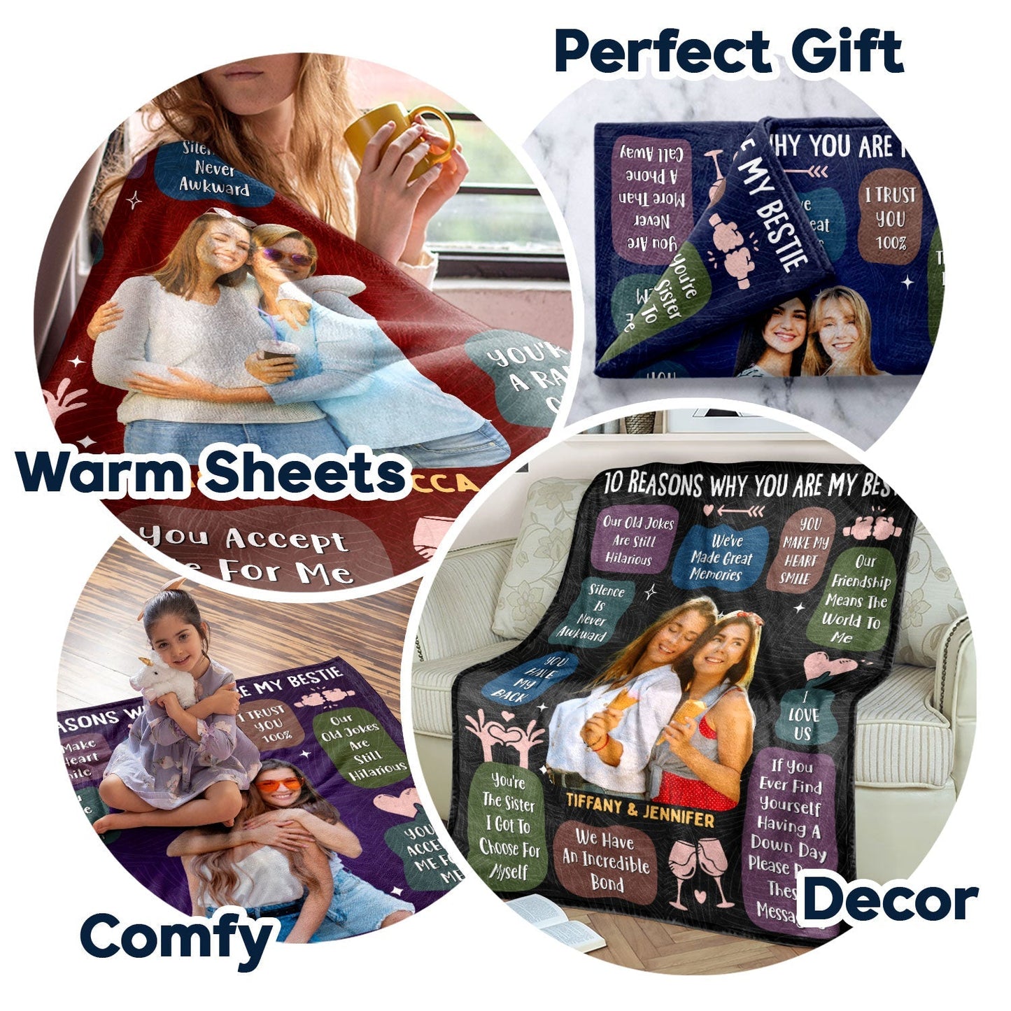 10 Reasons Why You Are My Bestie -Personalized Custom Photo  Blanket