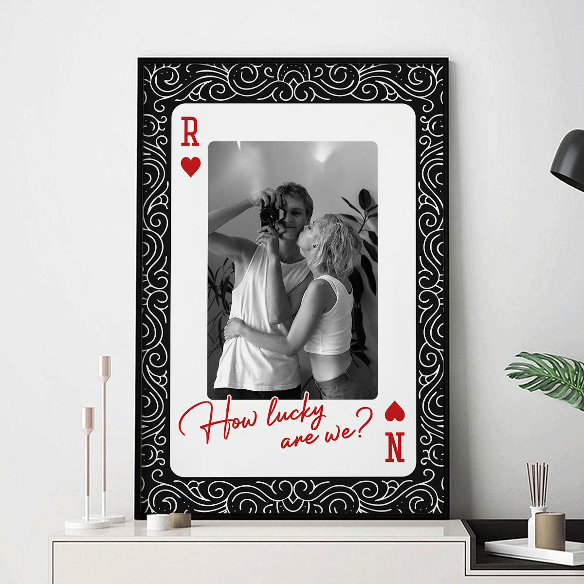 King And Queen How Lucky - Personalized Custom Couple Photo Poster / Canvas