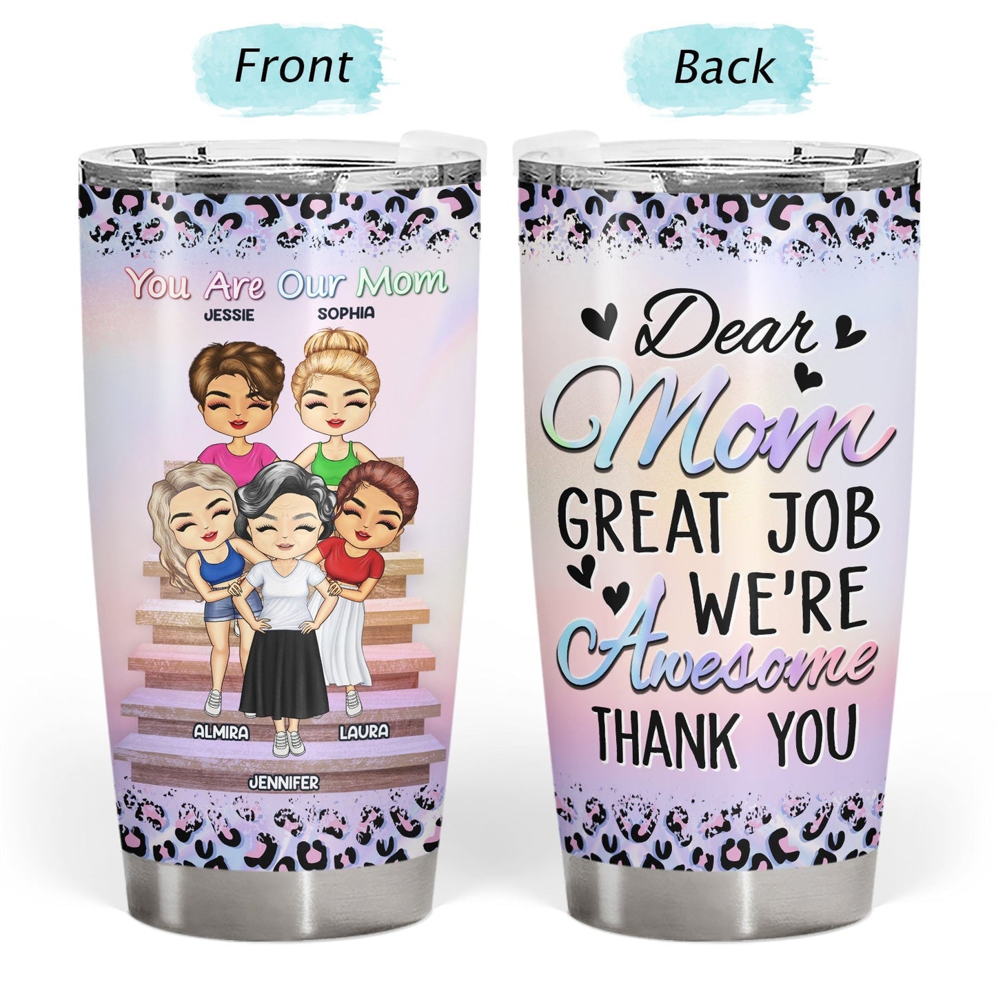 Personalized Mother & Daughters Tumbler – Forever Love Gift for Mom & Her Daughters