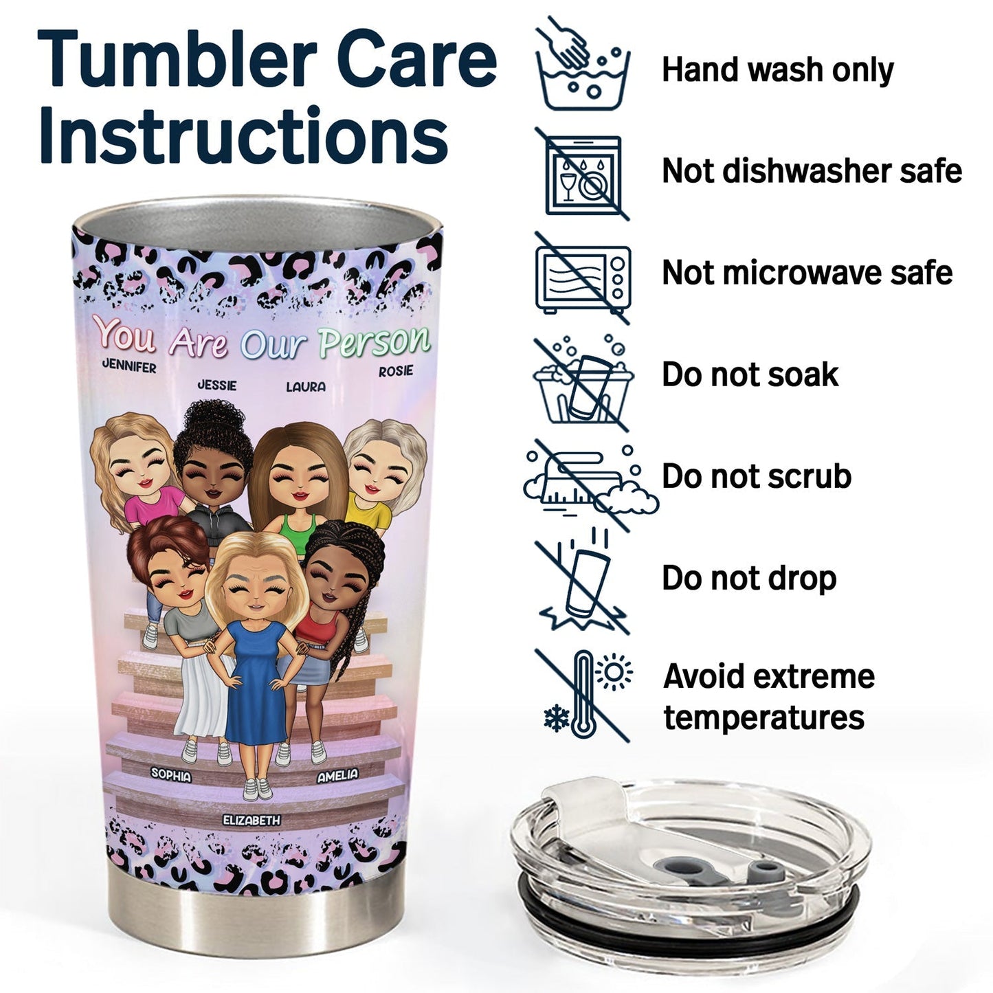 Personalized Mother & Daughters Tumbler – Forever Love Gift for Mom & Her Daughters