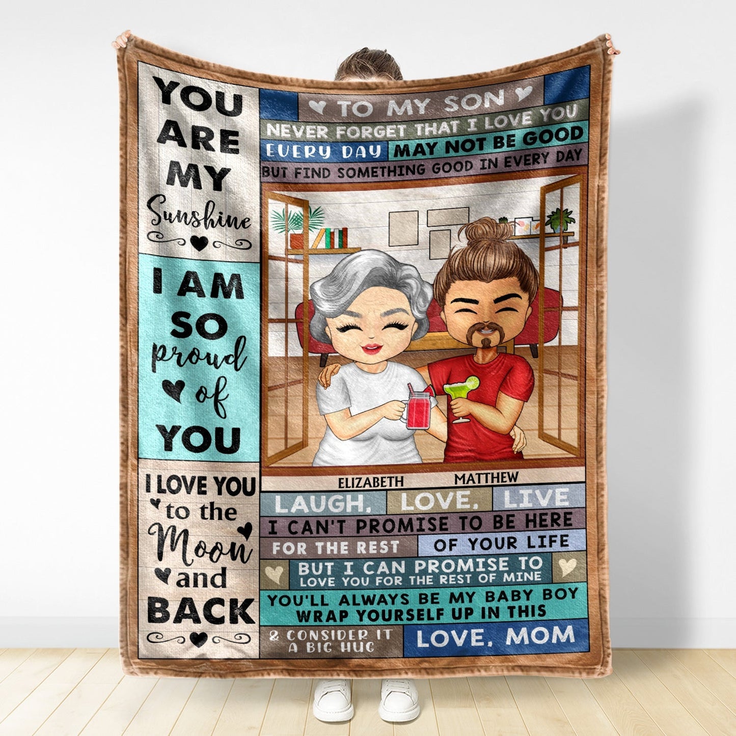 Personalized Fleece Blanket for Child - “Never Forget That I Love You” - Mom to Daughter or Son Birthday Gift