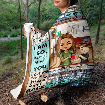 Personalized Fleece Blanket for Child - “Never Forget That I Love You” - Mom to Daughter or Son Birthday Gift