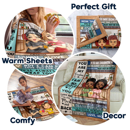 Personalized Fleece Blanket for Child - “Never Forget That I Love You” - Mom to Daughter or Son Birthday Gift