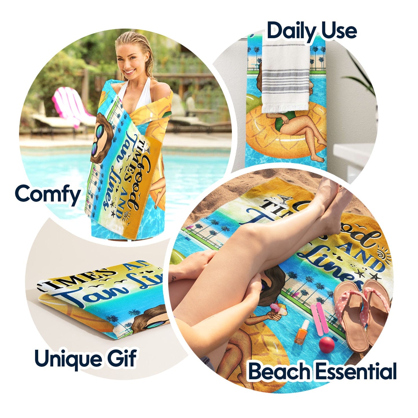 Personalized 'Salty Lil' Beach' Towel - Custom Summer Gift for Her