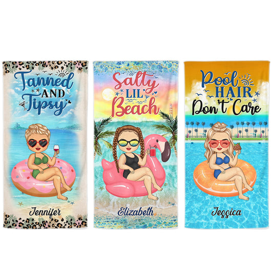Personalized 'Salty Lil' Beach' Towel - Custom Summer Gift for Her