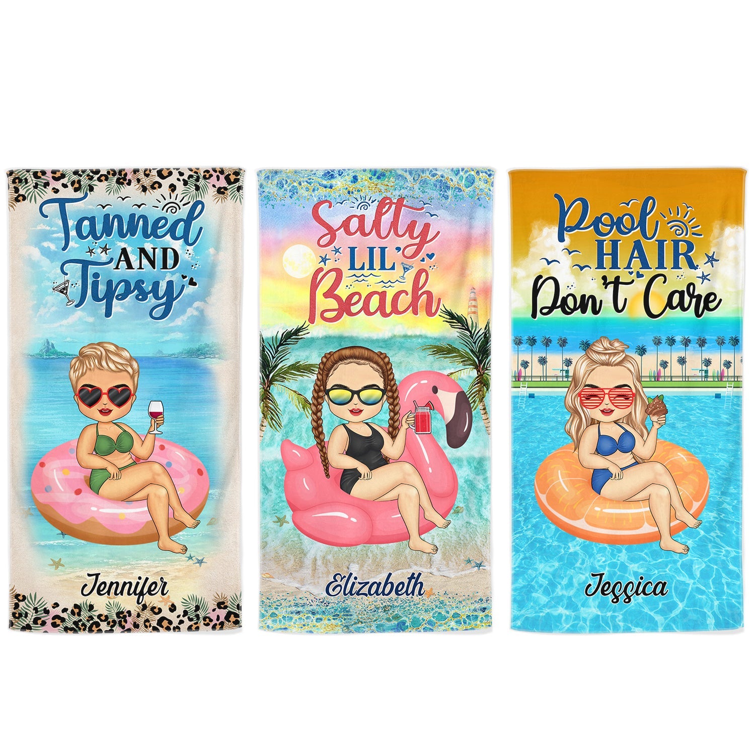 Personalized 'Salty Lil' Beach' Towel - Custom Summer Gift for Her