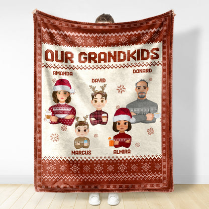 Personalized Family Art Blanket - Heartwarming Gift for Whole Family & Grandparents