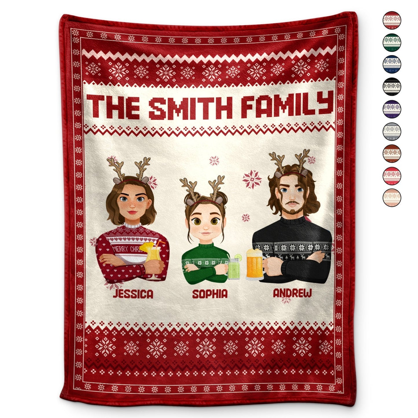 Personalized Family Art Blanket - Heartwarming Gift for Whole Family & Grandparents