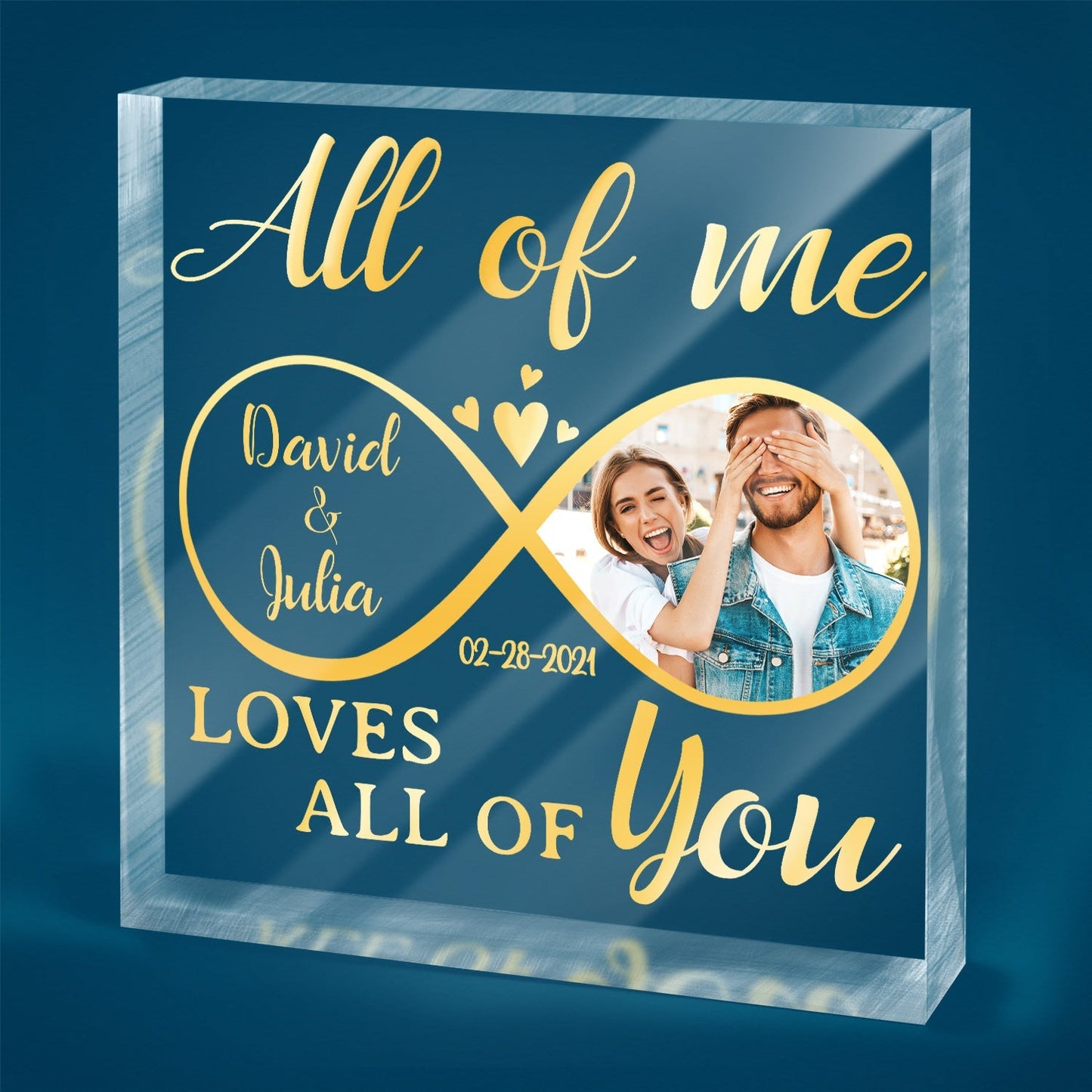 Custom Photo Infinity Acrylic Plaque personalization view for Wife