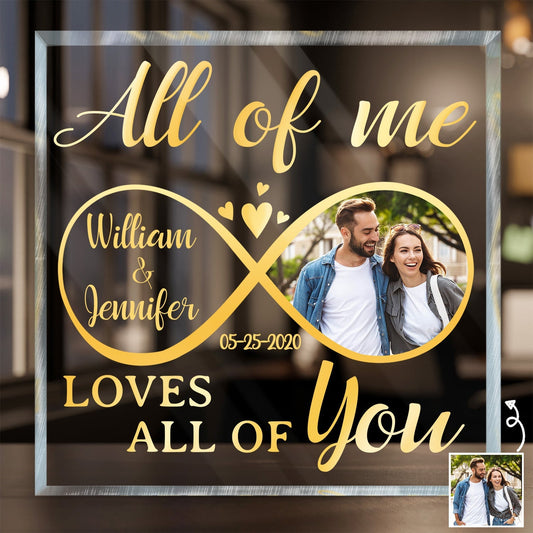 Custom Photo Infinity Acrylic Plaque for Wife with personalized design details for meaningful gifting