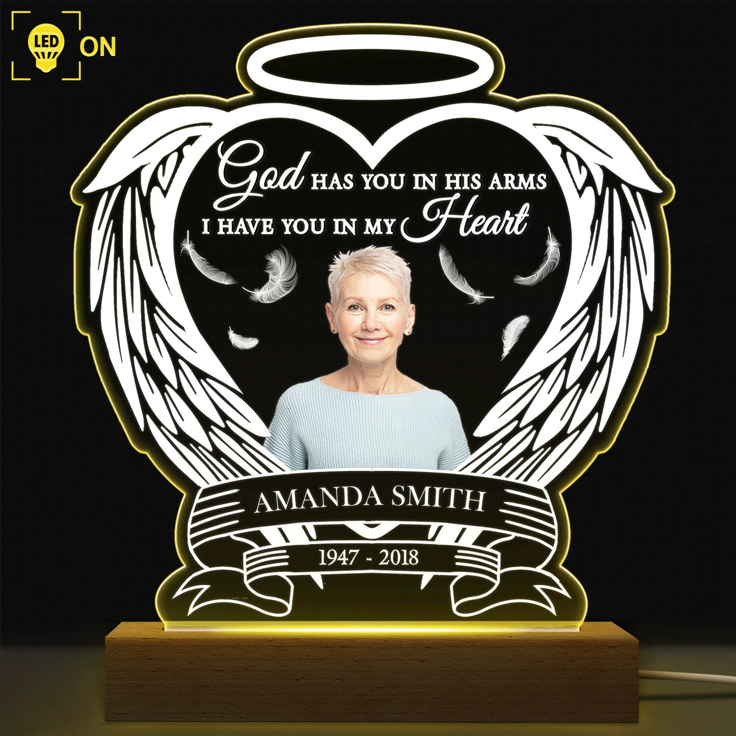 Personalized 3D LED Light: Your Light Will Always Shine in My Heart