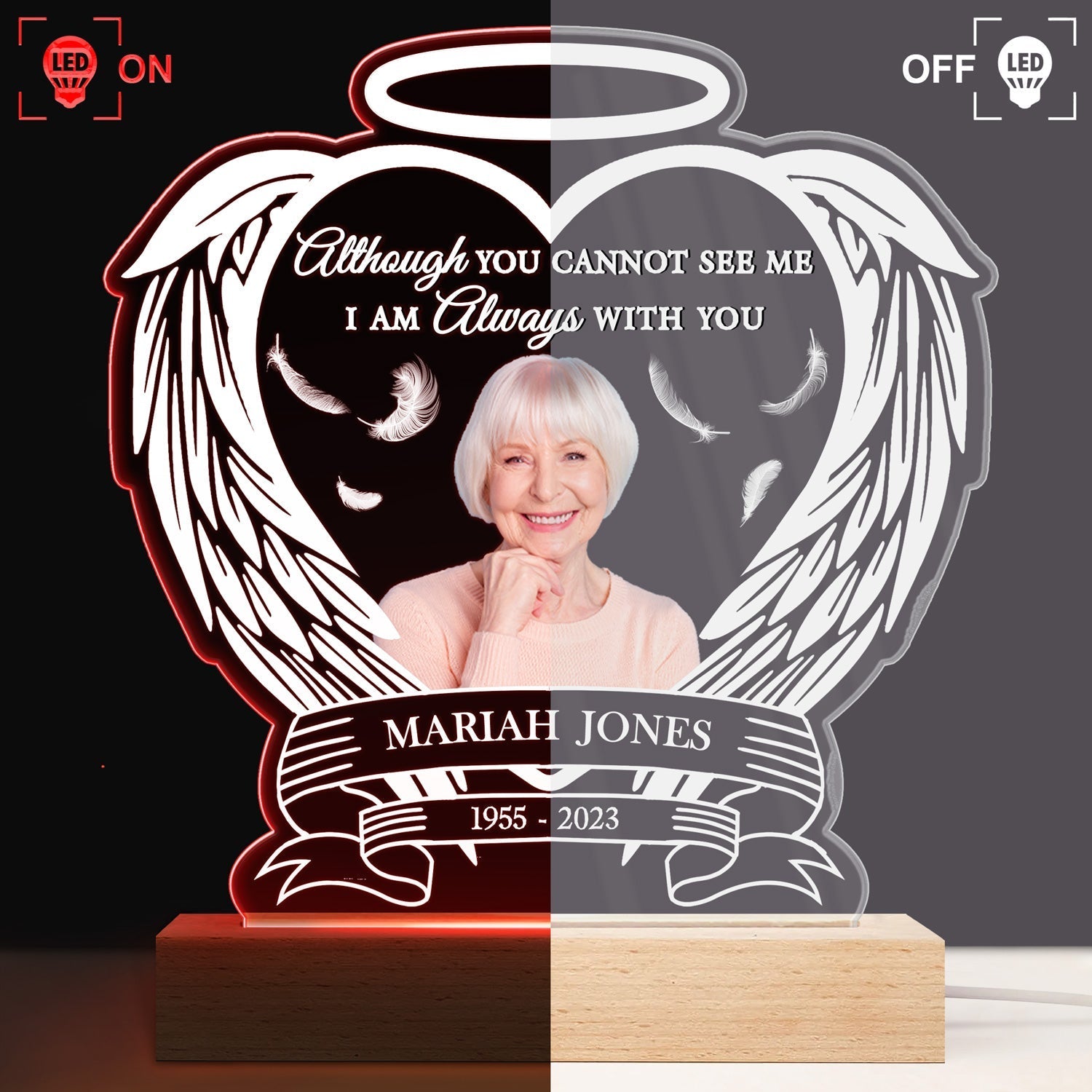 Personalized 3D LED Light: Your Light Will Always Shine in My Heart