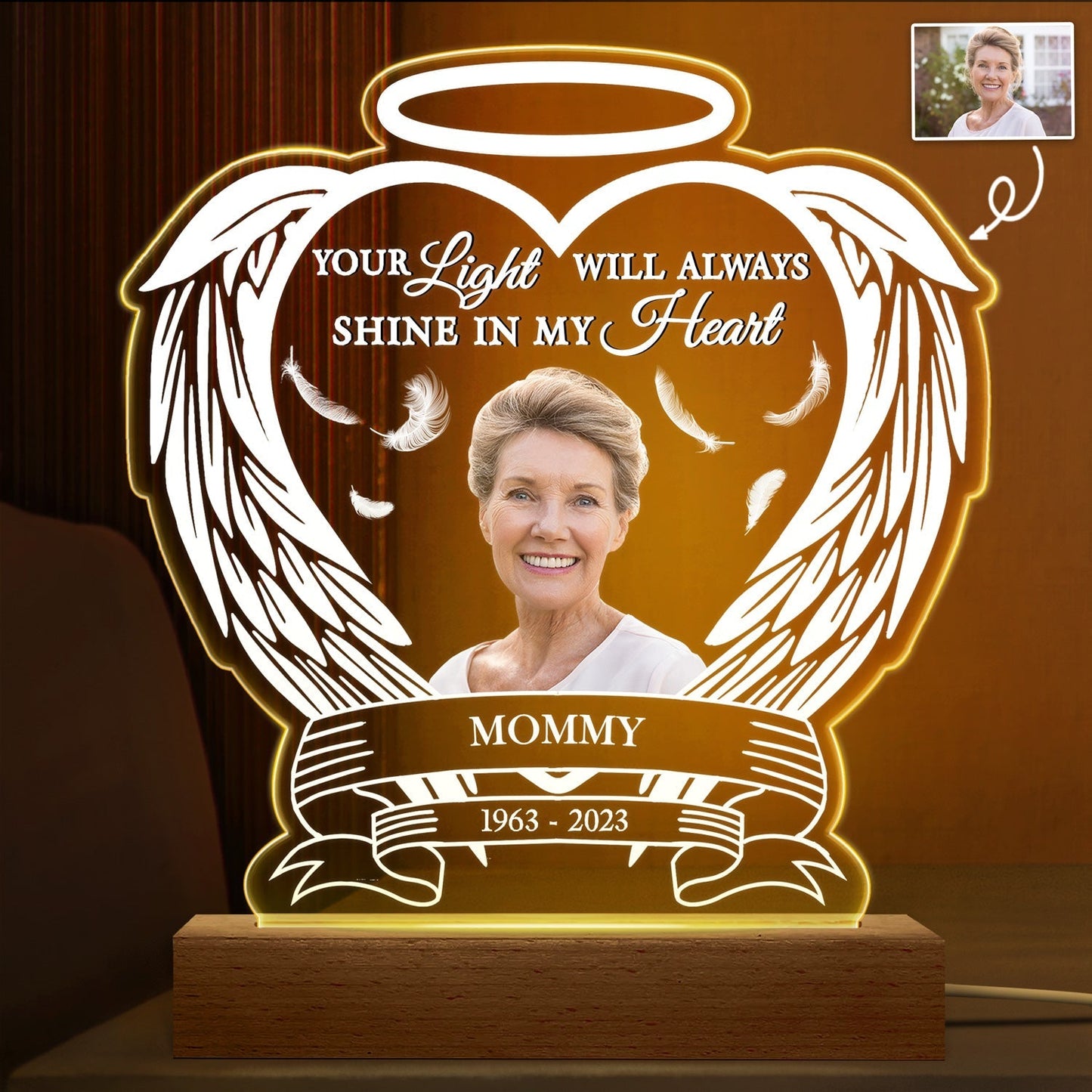 Personalized 3D LED Light: Your Light Will Always Shine in My Heart