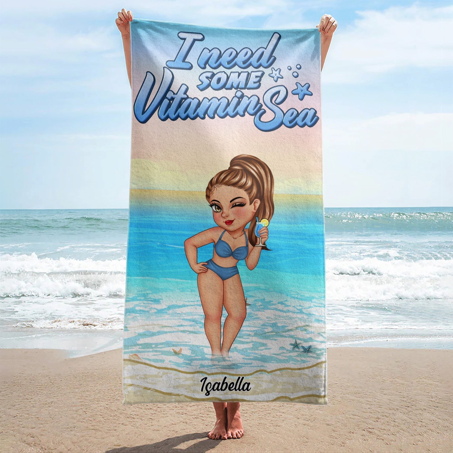 Personalized Tanned And Tipsy Beach Towel - Custom Gift For Woman Beach Lovers