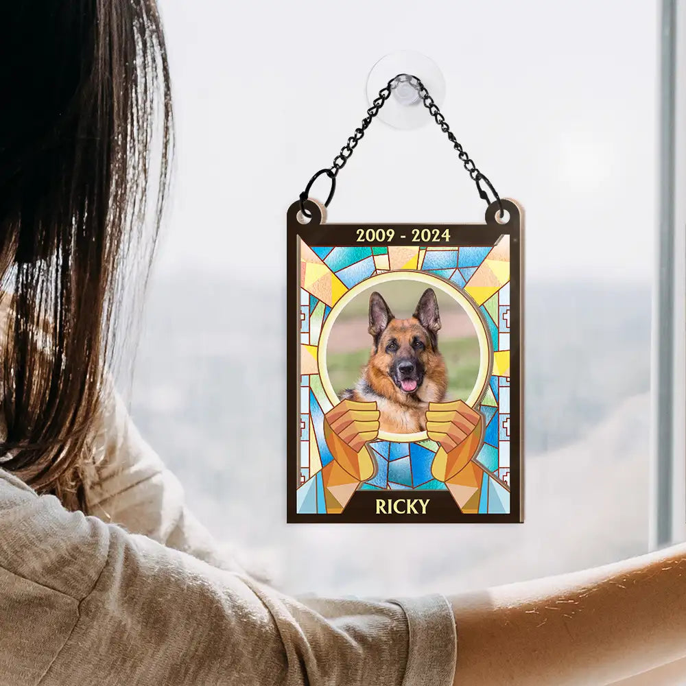 Custom Photo God Has You In His Arms - Personalized Window Hanging Suncatcher Ornament