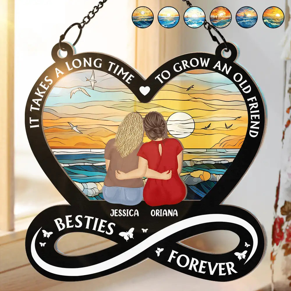 It Takes A Long Time To Grow An Old Friend - Personalized Window Hanging Suncatcher Ornament