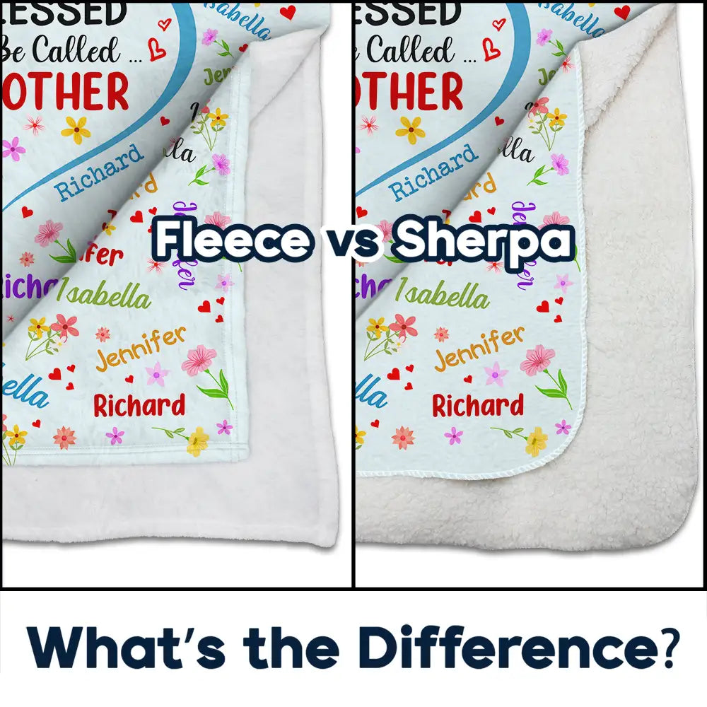 Heartfelt Personalized 'Blessed To Be Called Grandma' Names Blanket