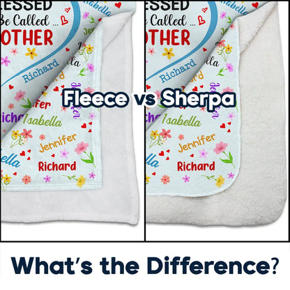 Heartfelt Personalized 'Blessed To Be Called Grandma' Names Blanket