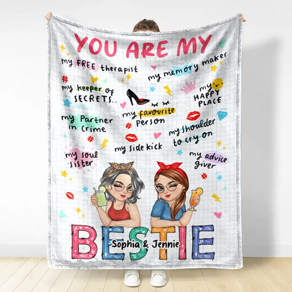 Custom Blanket: Your Friendship, Wrapped in Color (and Love) for Bestie / Sister