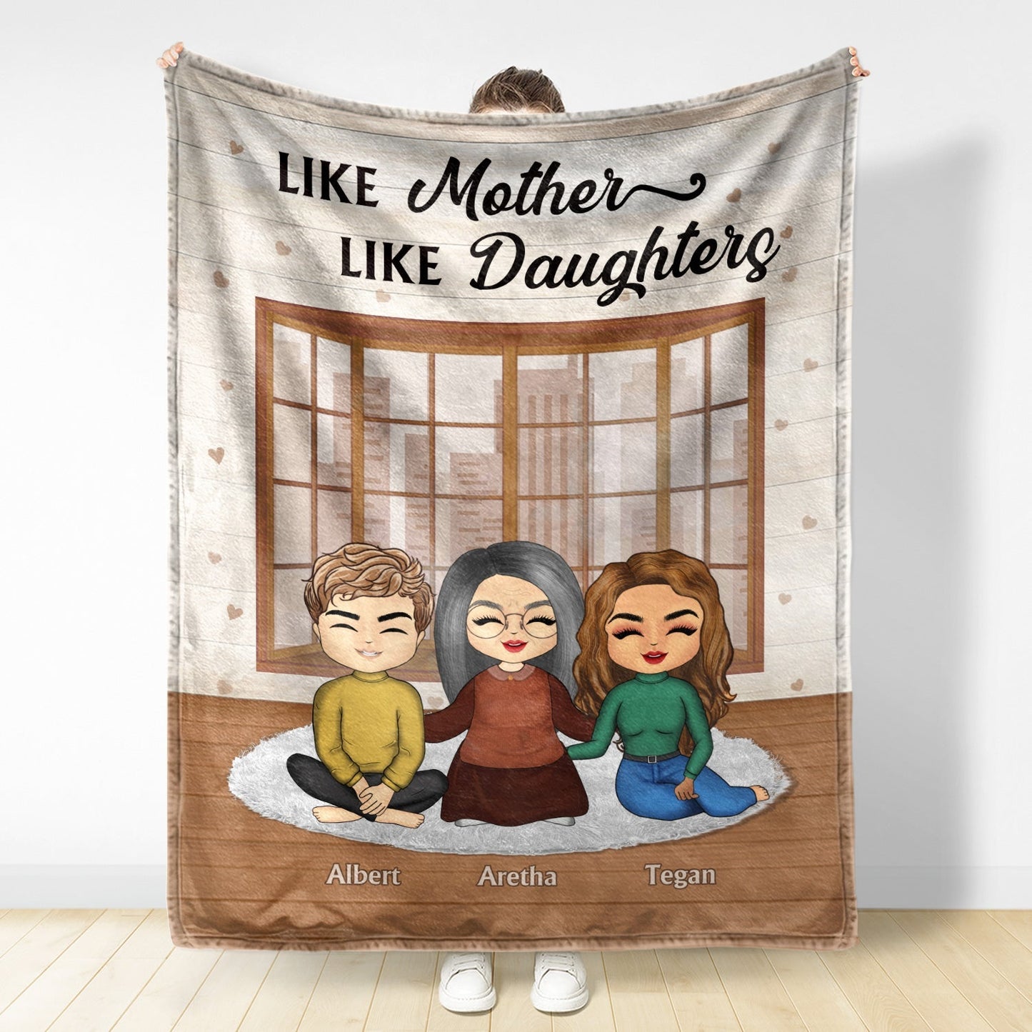 Mother & Children Forever Linked Together - Personalized Custom Family Blanket