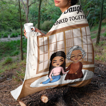 Mother & Children Forever Linked Together - Personalized Custom Family Blanket