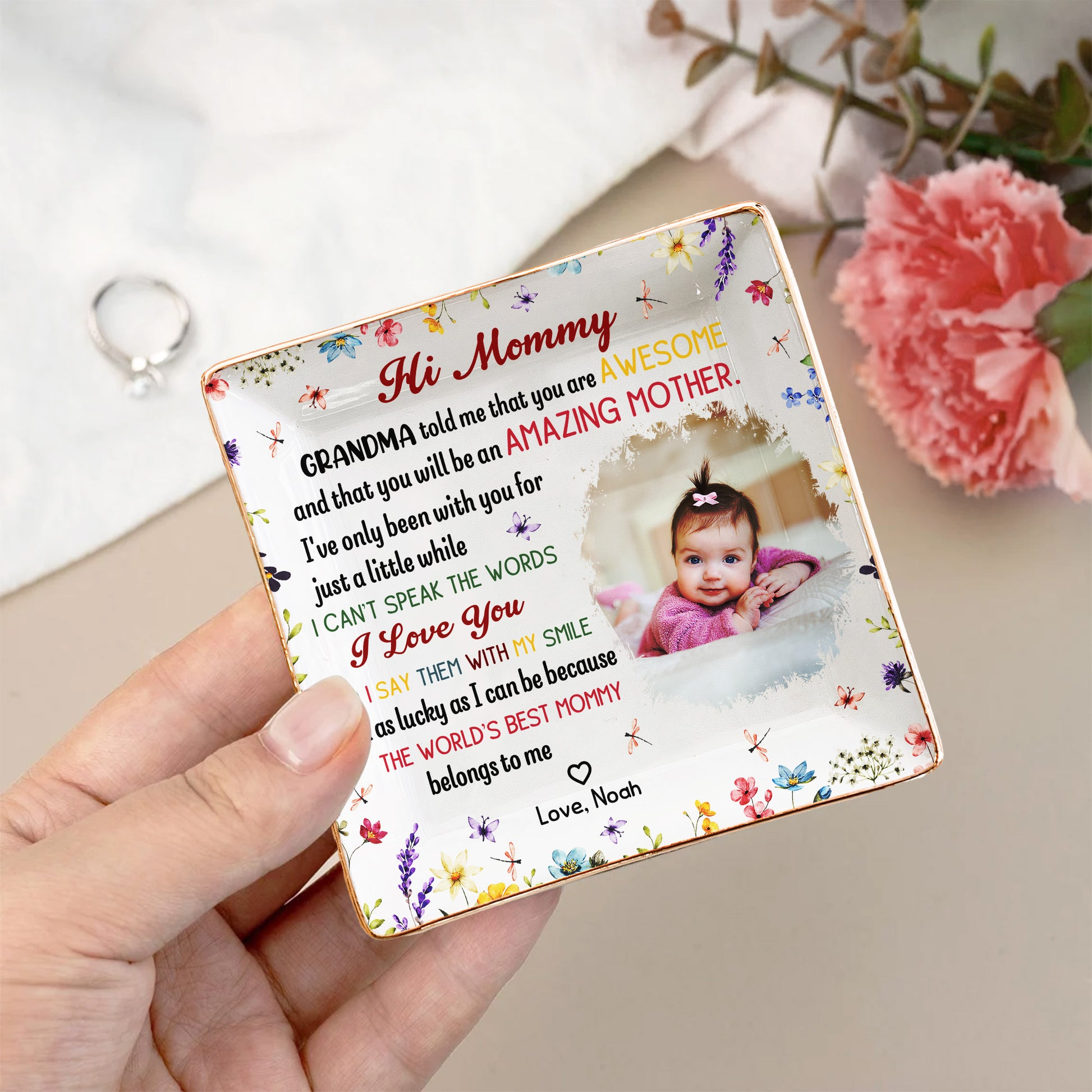 “The Best Mommy Belongs To Me” Personalized Jewelry Dish - Mother’s Day Gift for New Mom