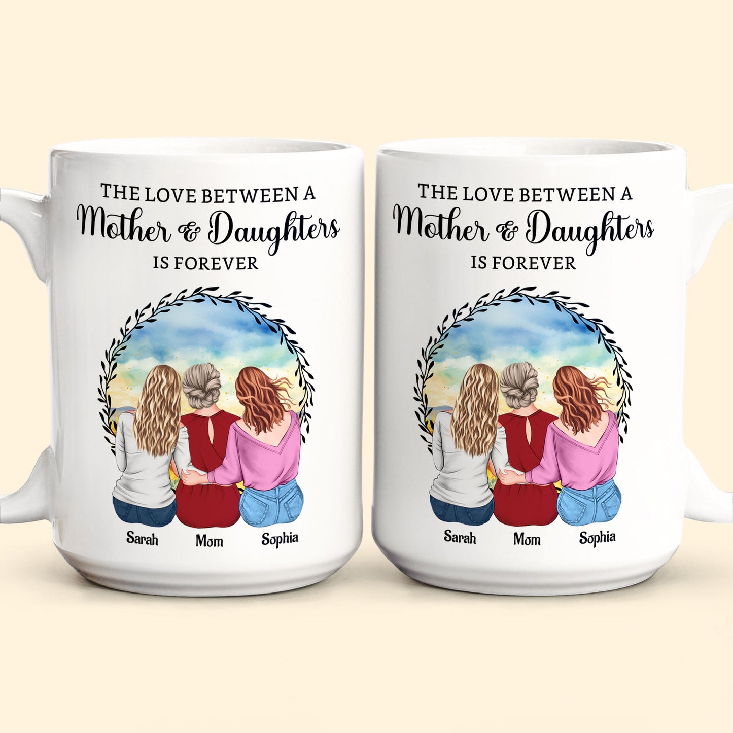 “The Love Between Mother & Daughter” Personalized Mug - Heartfelt Gift for Mom