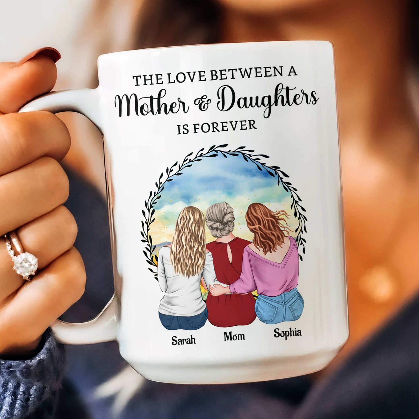 “The Love Between Mother & Daughter” Personalized Mug - Heartfelt Gift for Mom