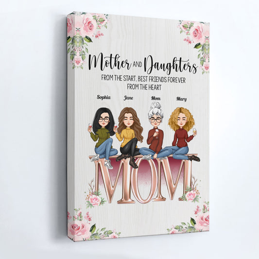 Heartfelt Personalized Mother Daughter Canvas Wall Art: "Best Friends Forever"