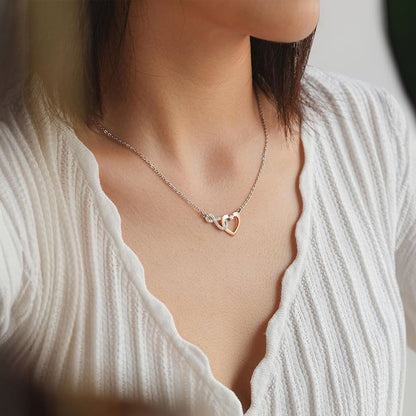 Personalized Mother Daughter Infinity Heart Necklace - 'Love is Infinite' Gift