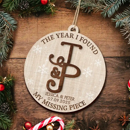 Wooden Ornament material and size view - Custom Couple Christmas Ornament