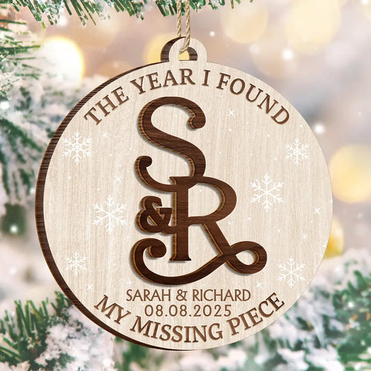 Custom Couple Christmas Ornament for Couples with personalized design details for meaningful gifting