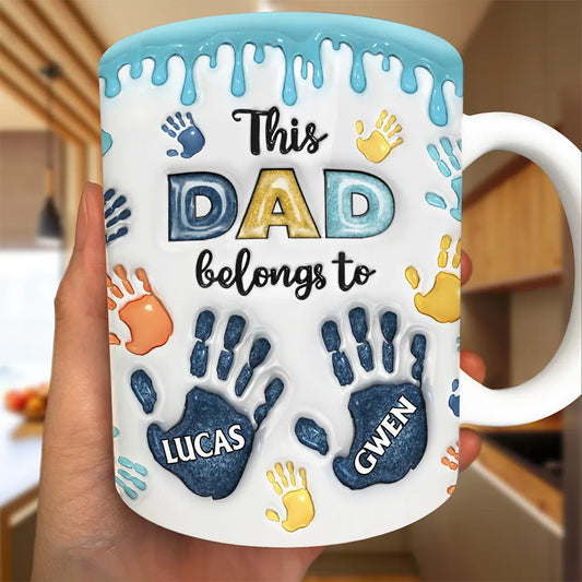 This Dad / Grandpa Belongs To - Personalized Custom Mug