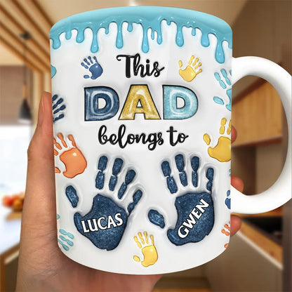 This Dad / Grandpa Belongs To - Personalized Custom Mug