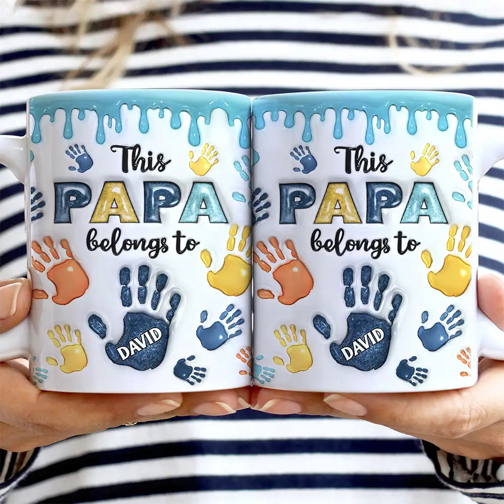 This Dad / Grandpa Belongs To - Personalized Custom Mug