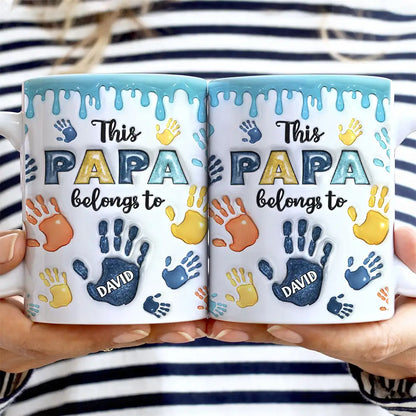 This Dad / Grandpa Belongs To - Personalized Custom Mug