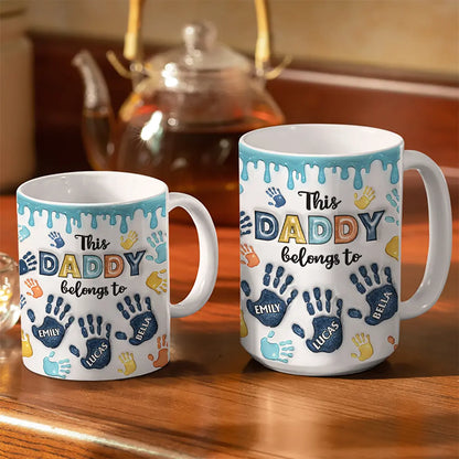 This Dad / Grandpa Belongs To - Personalized Custom Mug